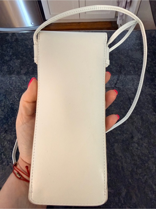 CELINE White Leather Crossbody Sunglasses or Phone Pouch with cleaning cloth main image 7